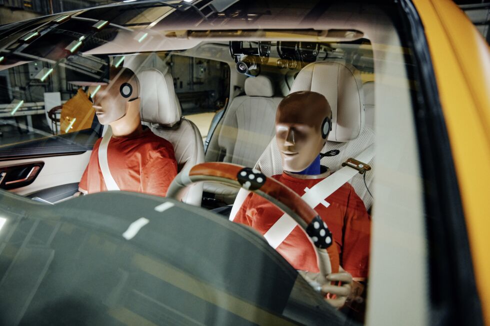 Crash test dummies await their fate.