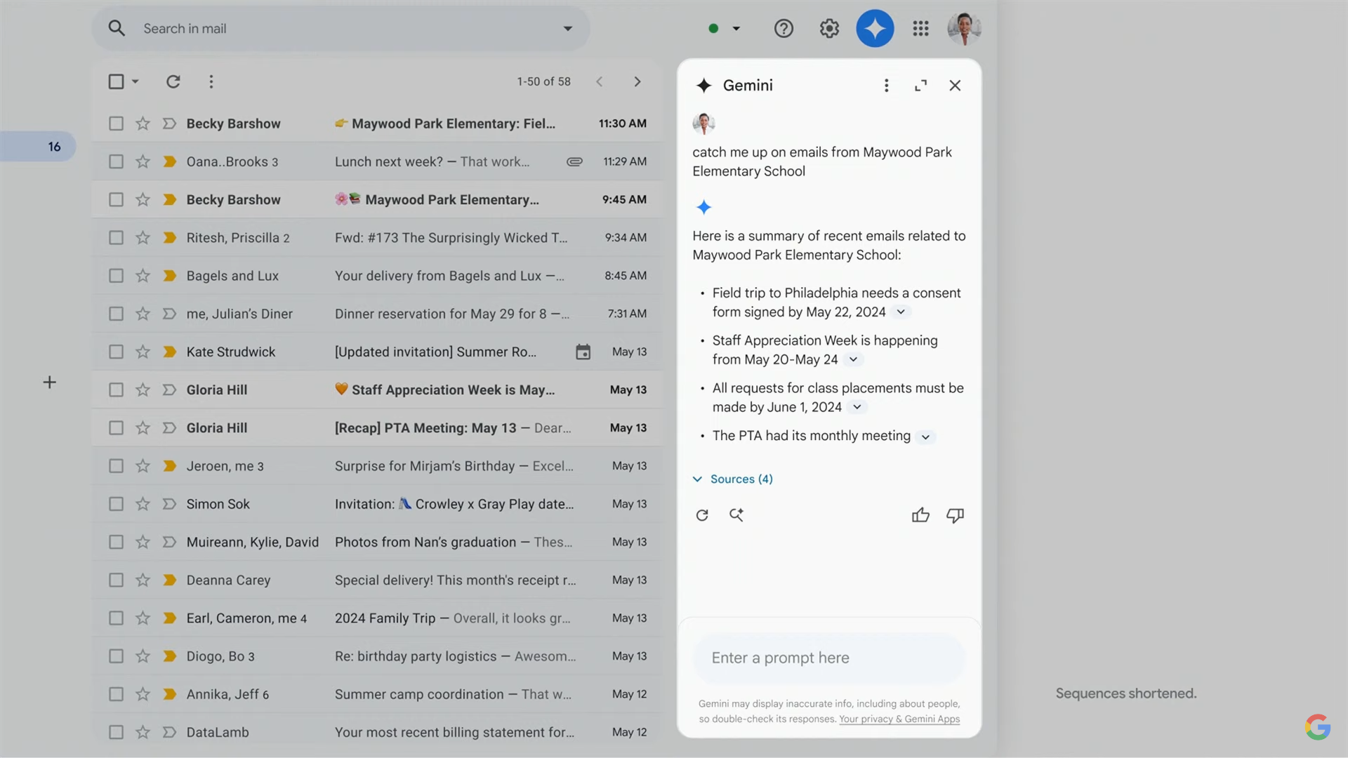 AI in Gmail will sift through emails, provide search summaries, send ...